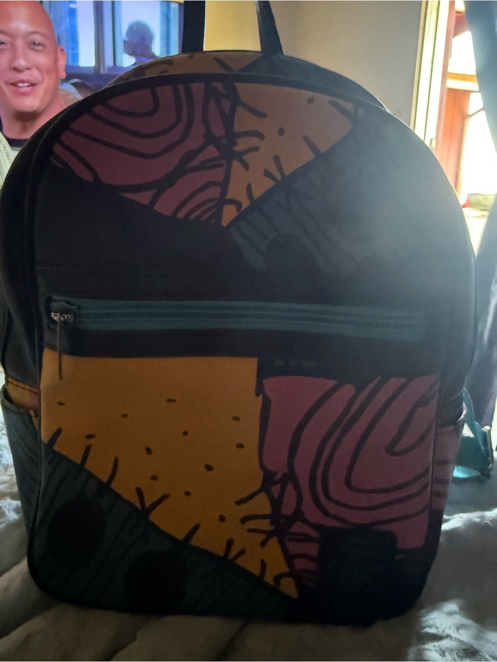Disney The Nightmare Before Christmas Mini Backpack - Pink Yellow Teal - Picture 3 of 8